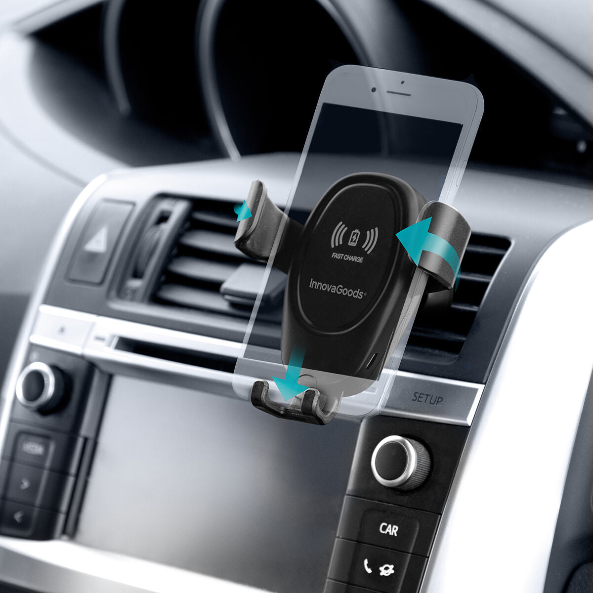 Mobile Phone Holder with Wireless Charger for Cars Wolder InnovaGoods-5